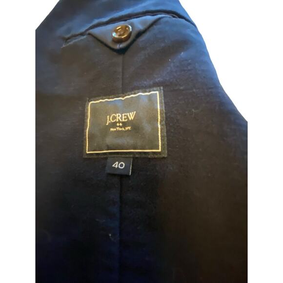 J Crew New York Blazer Sportcoat 99% Cotton, Men's Size 40 Navy Double Vent - Picture 13 of 16